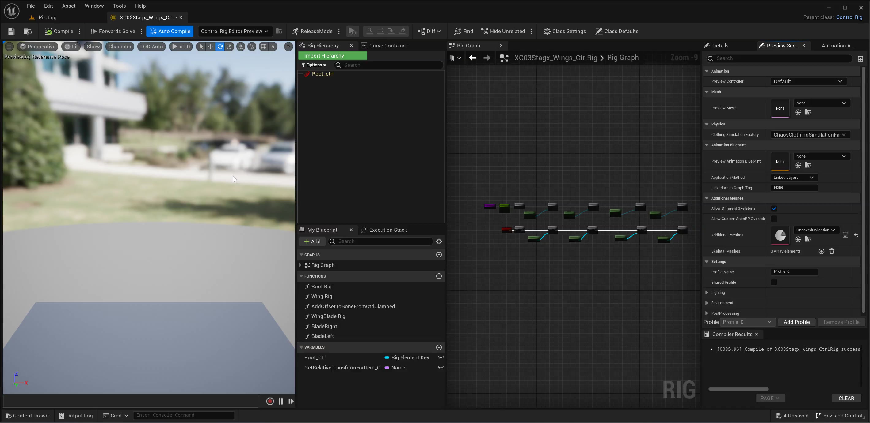 Dynamic control rig generation for rigid skeletal meshes
